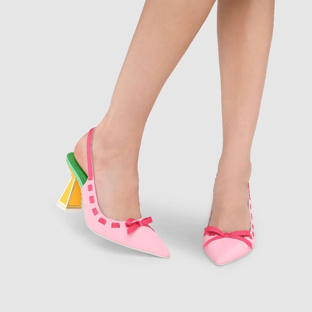 Kat Maconie Kacy Sandals SS23 HOURGLASS HEEL PUMPS Cheeky Pink/Multi