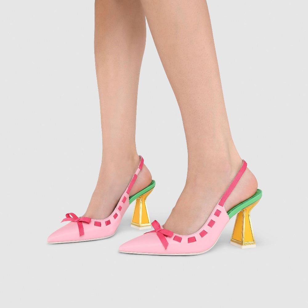 Kat Maconie Kacy Sandals SS23 HOURGLASS HEEL PUMPS Cheeky Pink/Multi