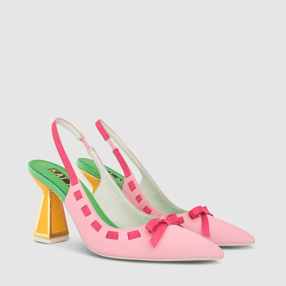 Kat Maconie Kacy Sandals SS23 HOURGLASS HEEL PUMPS Cheeky Pink/Multi