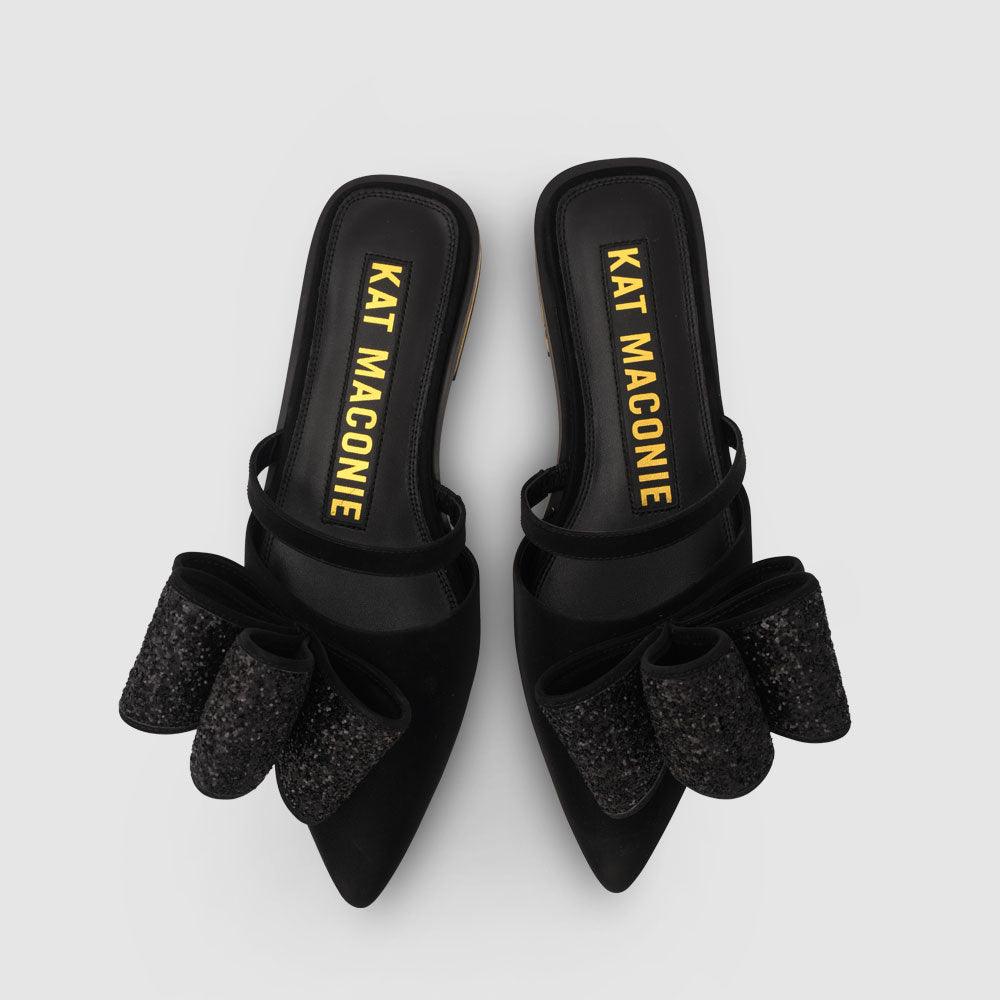 Kat Maconie Angie Flats AW23 FLATS Black Glitter