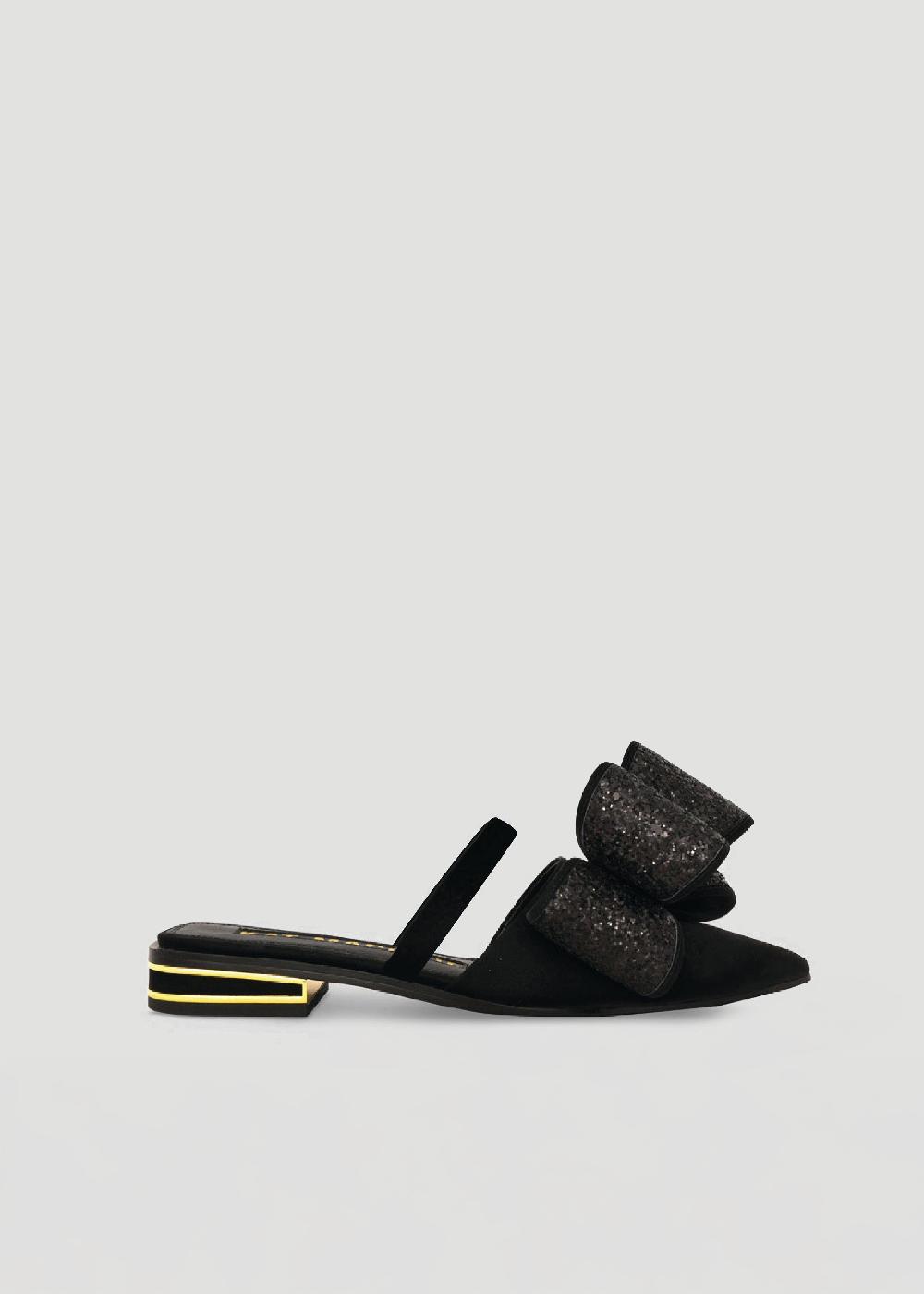 kat maconie Angie Flats AW23 FLATS Black Glitter
