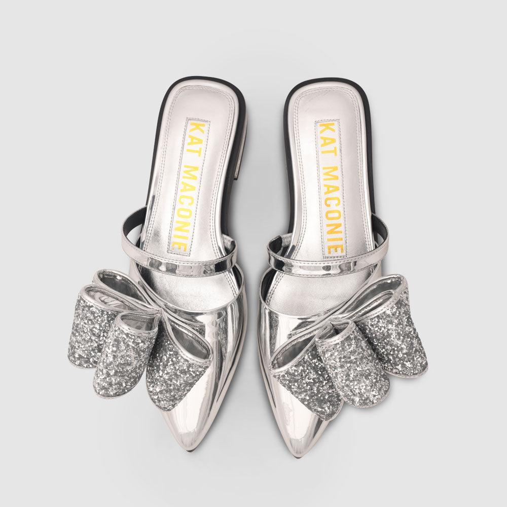 Kat Maconie Angie Flats AW23 FLATS Silver Glitter