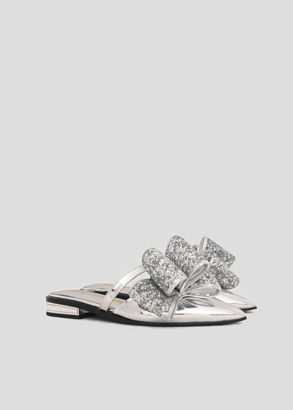 Kat Maconie Angie Flats AW23 FLATS Silver Glitter
