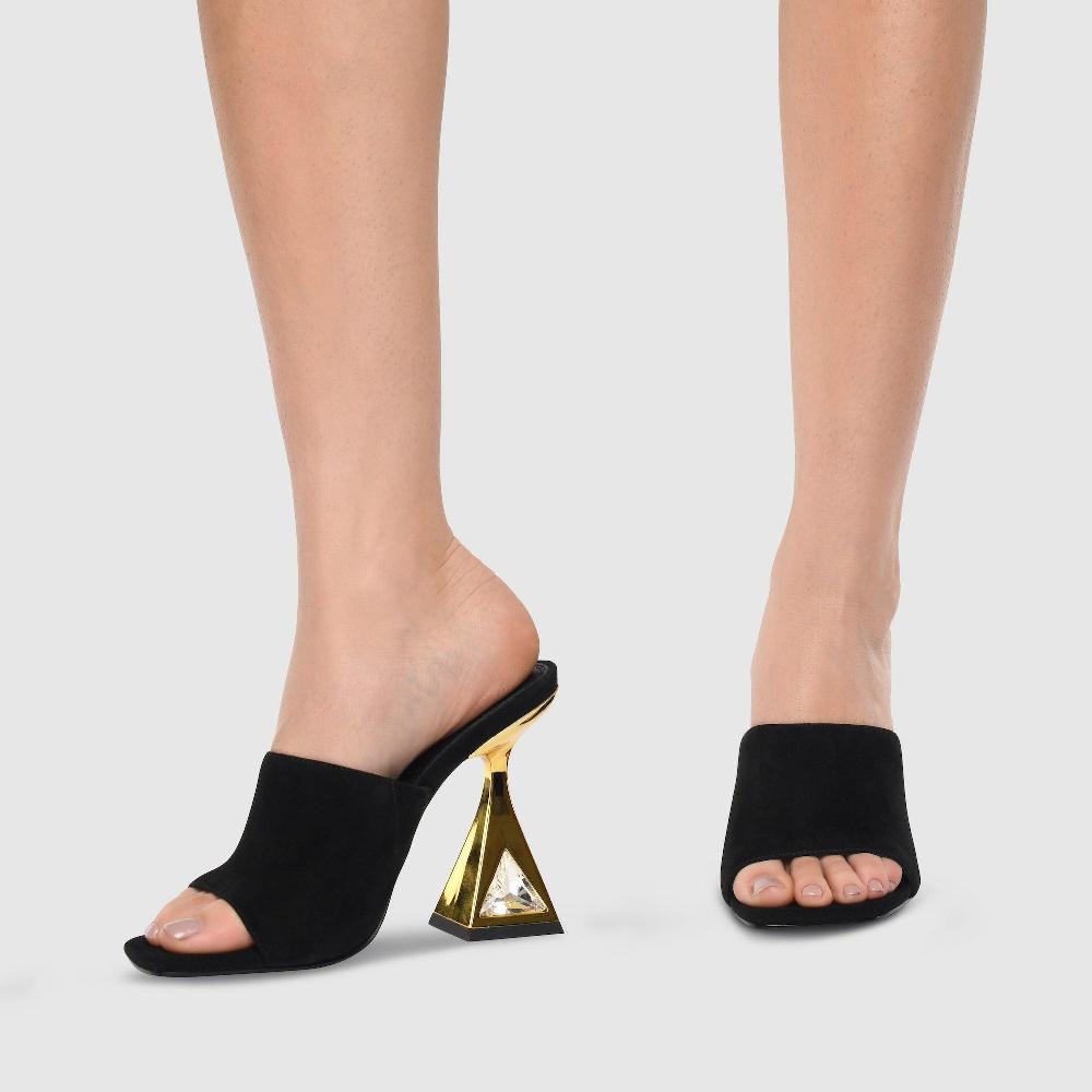 Kat Maconie Aria Mules AW23 MARTINI HEEL Black