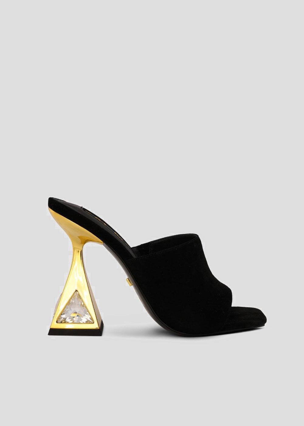 kat maconie Aria Mules AW23 MARTINI HEEL Black