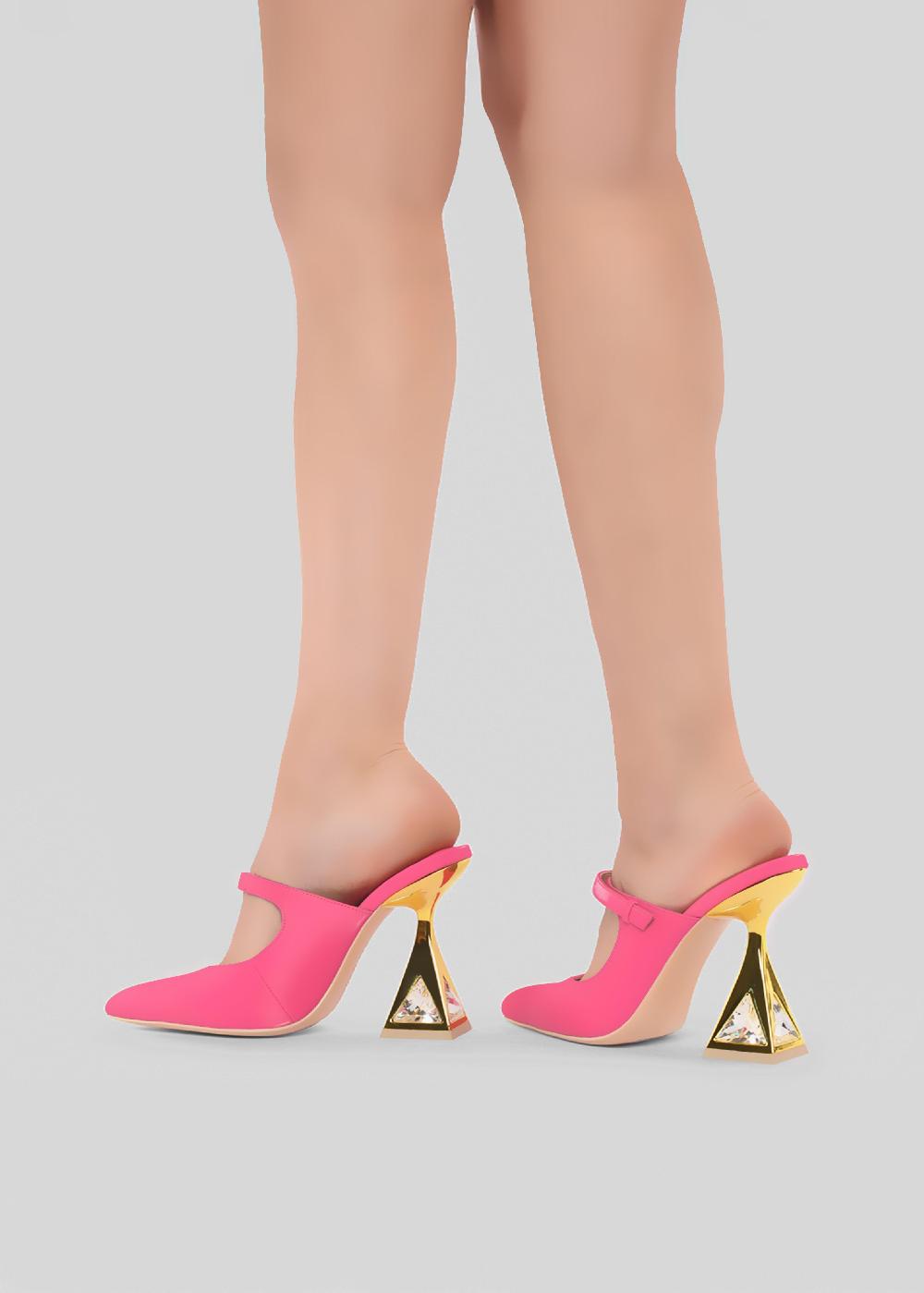Kat Maconie Hailey Mules RS24 MARTINI HEEL Fuchsia