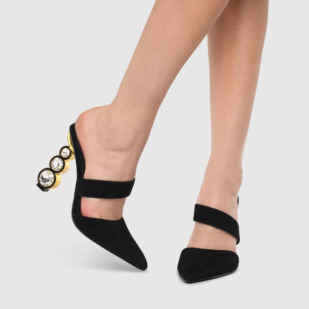 Kat Maconie Janni Pumps AW23 GEM STACK HEEL Black