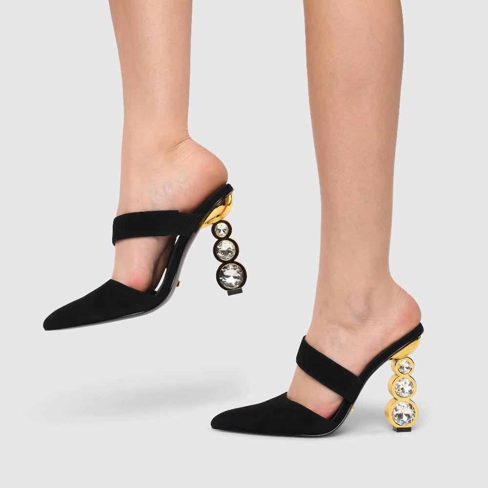 Kat Maconie Janni Pumps AW23 GEM STACK HEEL Black