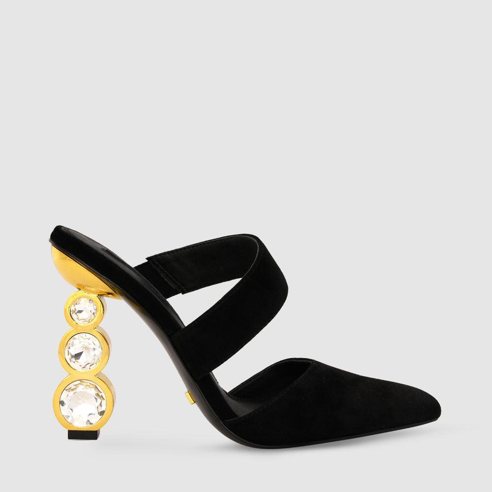 kat maconie Janni Pumps AW23 GEM STACK HEEL Black