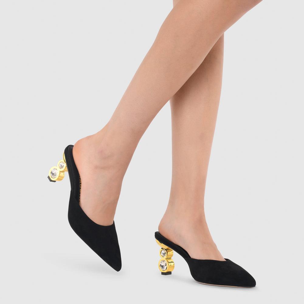 Kat Maconie Laila Mules RS24 GEM STACK Black/Gold