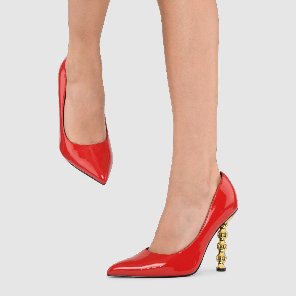 Kat Maconie Lydia Pumps RS23 CYLINDER HEEL Crimson