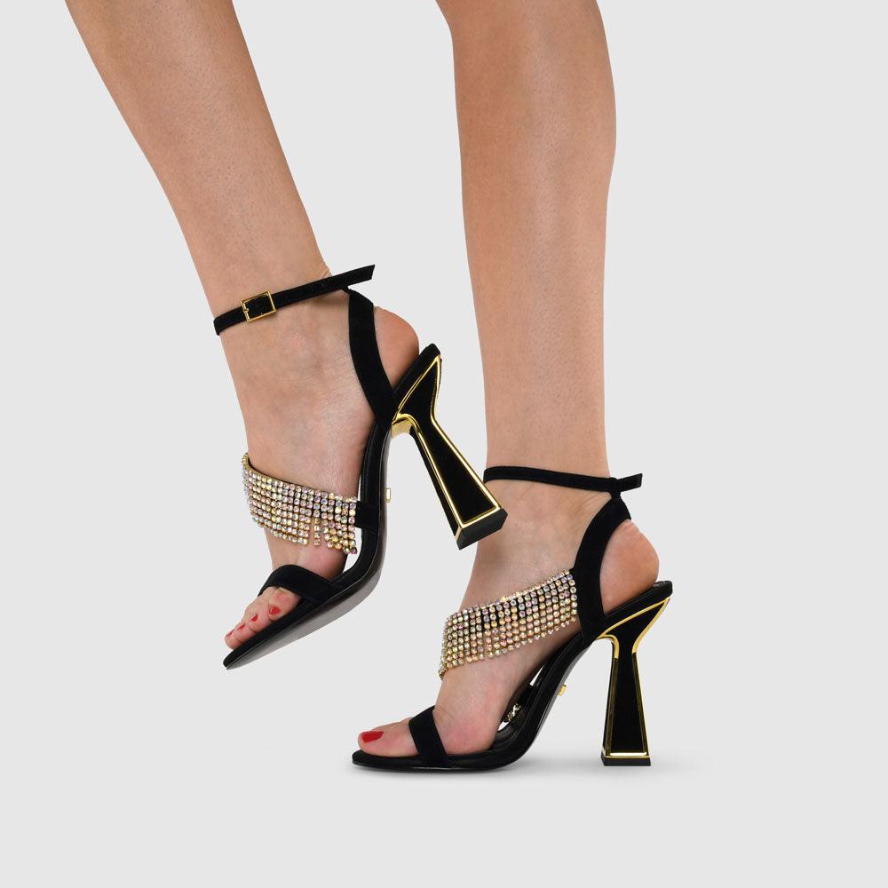 Kat Maconie Mila Sandals AW22 HOURGLASS HEEL Black