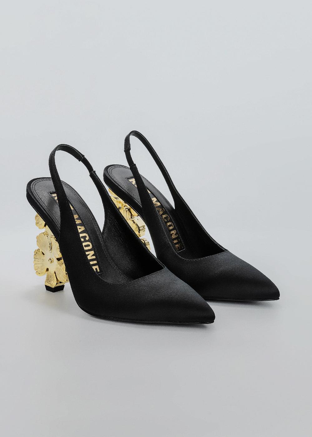 Kat Maconie Mona Pumps SS25 SCULPTURAL HEEL Black