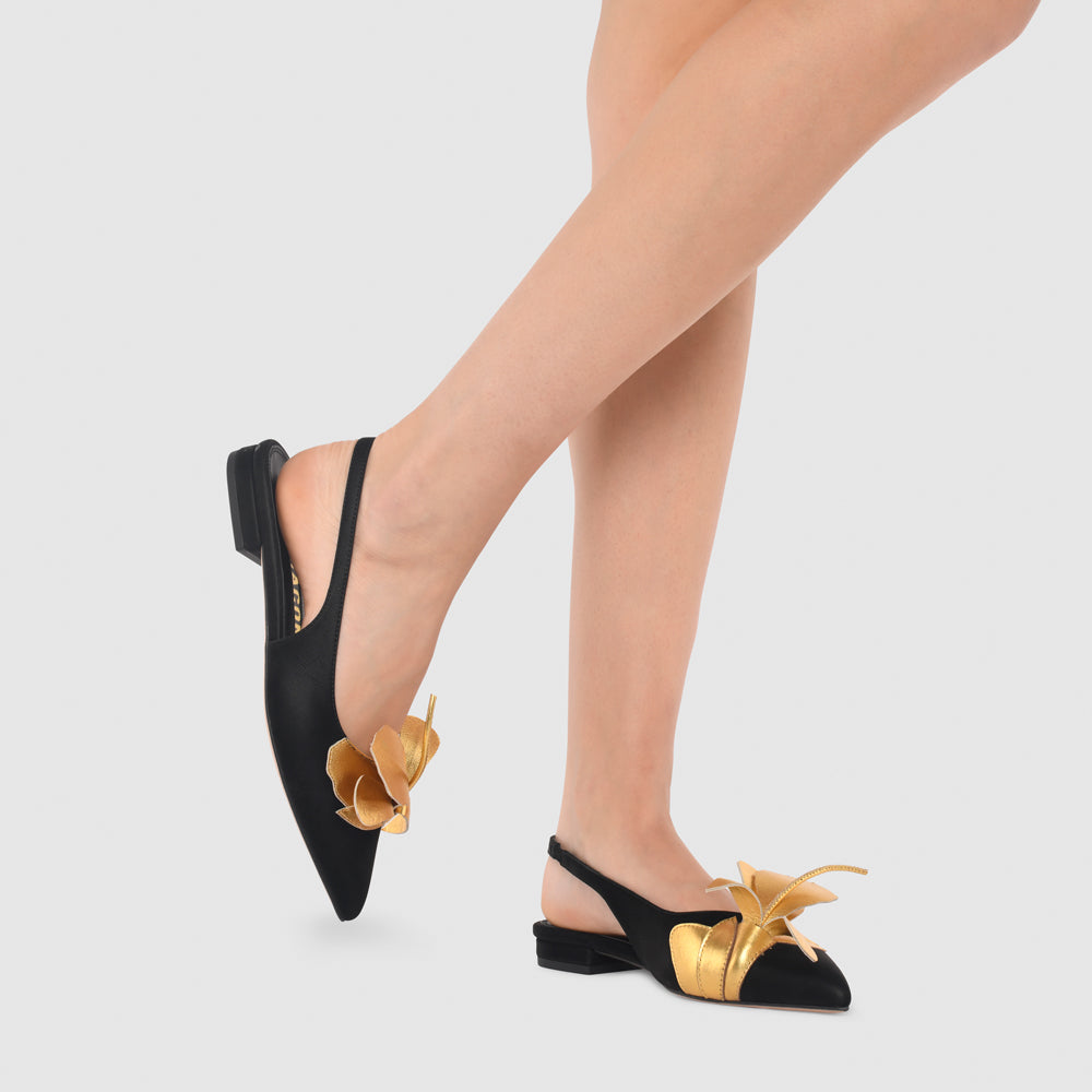 Kat Maconie Nelli Flats RS24 FLATS BLACK / GOLD