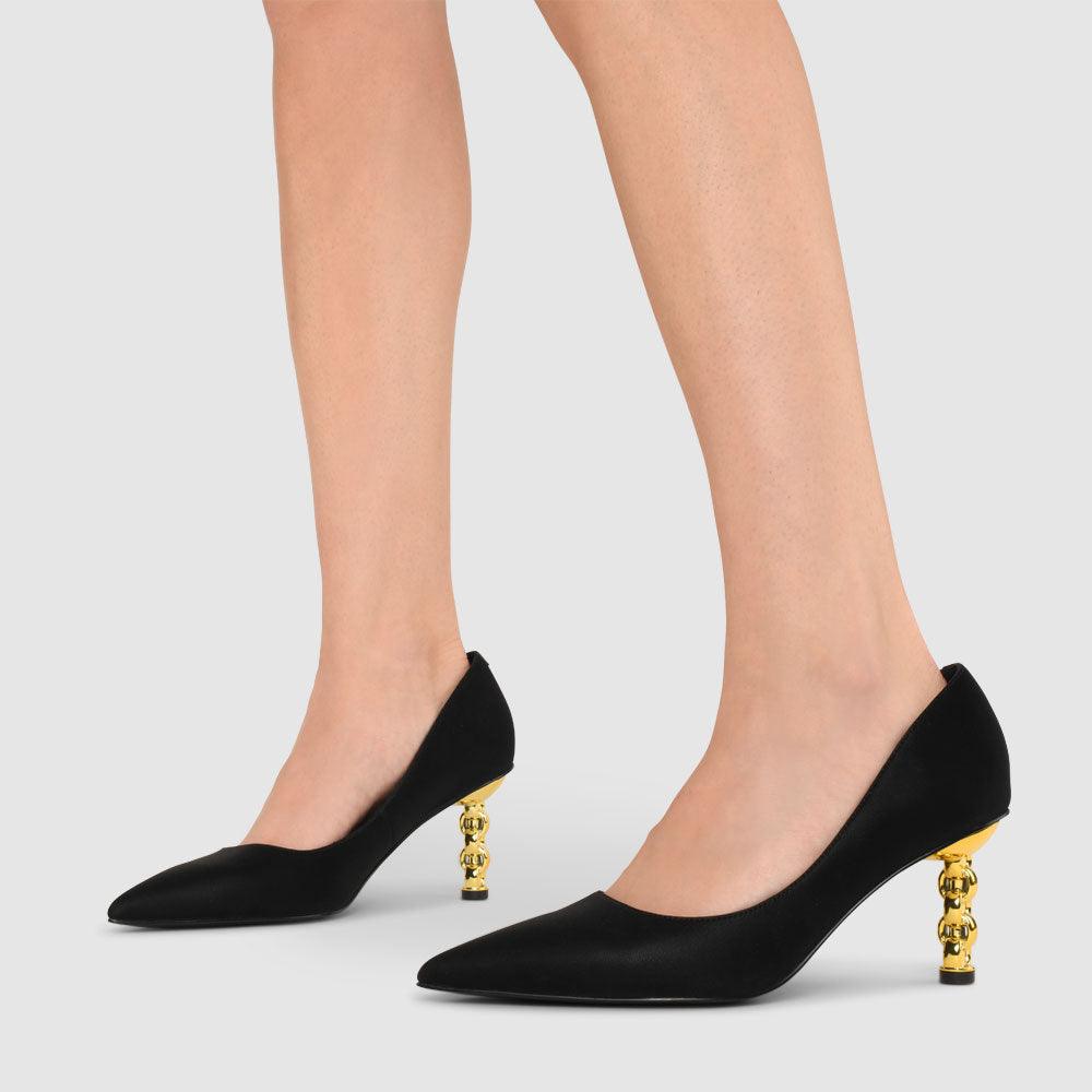 Kat Maconie Rei Pumps RS23 MID CHILETTO Black /Gold