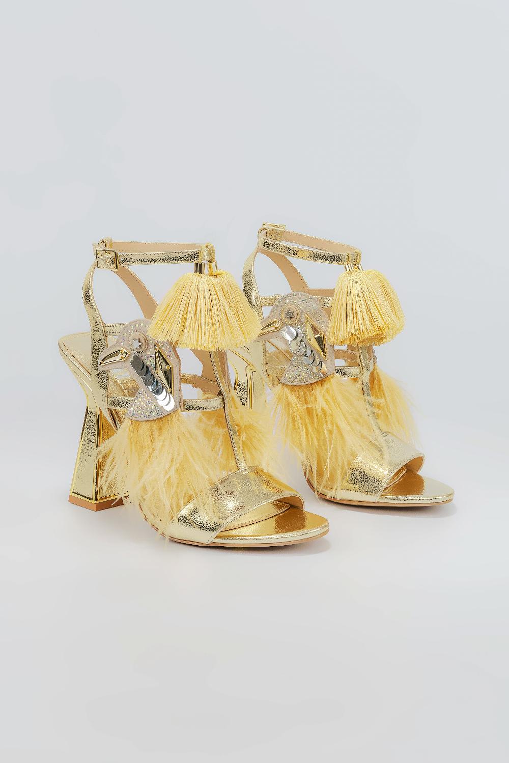 Kat Maconie ROH SANDALS SS25 HOURGLASS HEEL Gold