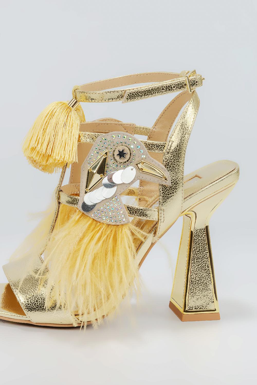 Kat Maconie ROH SANDALS SS25 HOURGLASS HEEL Gold