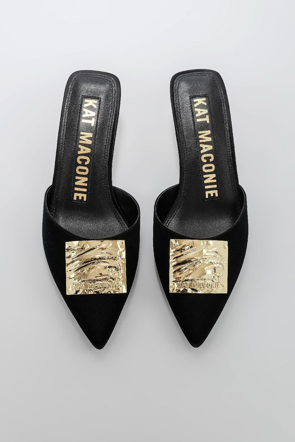 Kat Maconie Rosemin Mules SS25 KITTEN HEEL Black