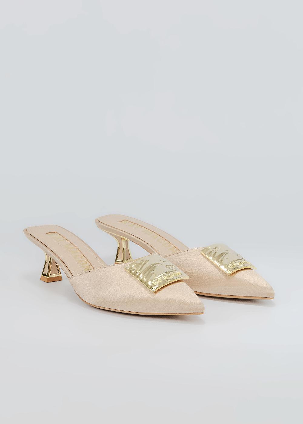 Kat Maconie Rosemin Mules SS25 KITTEN HEEL Nude