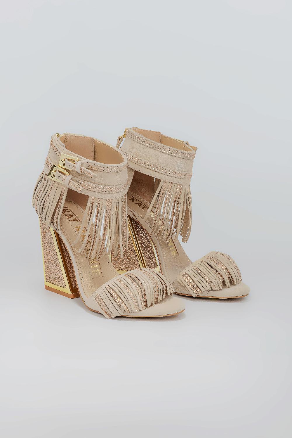 Kat Maconie Shalini Sandals SS25 BLOCK HEEL Beige