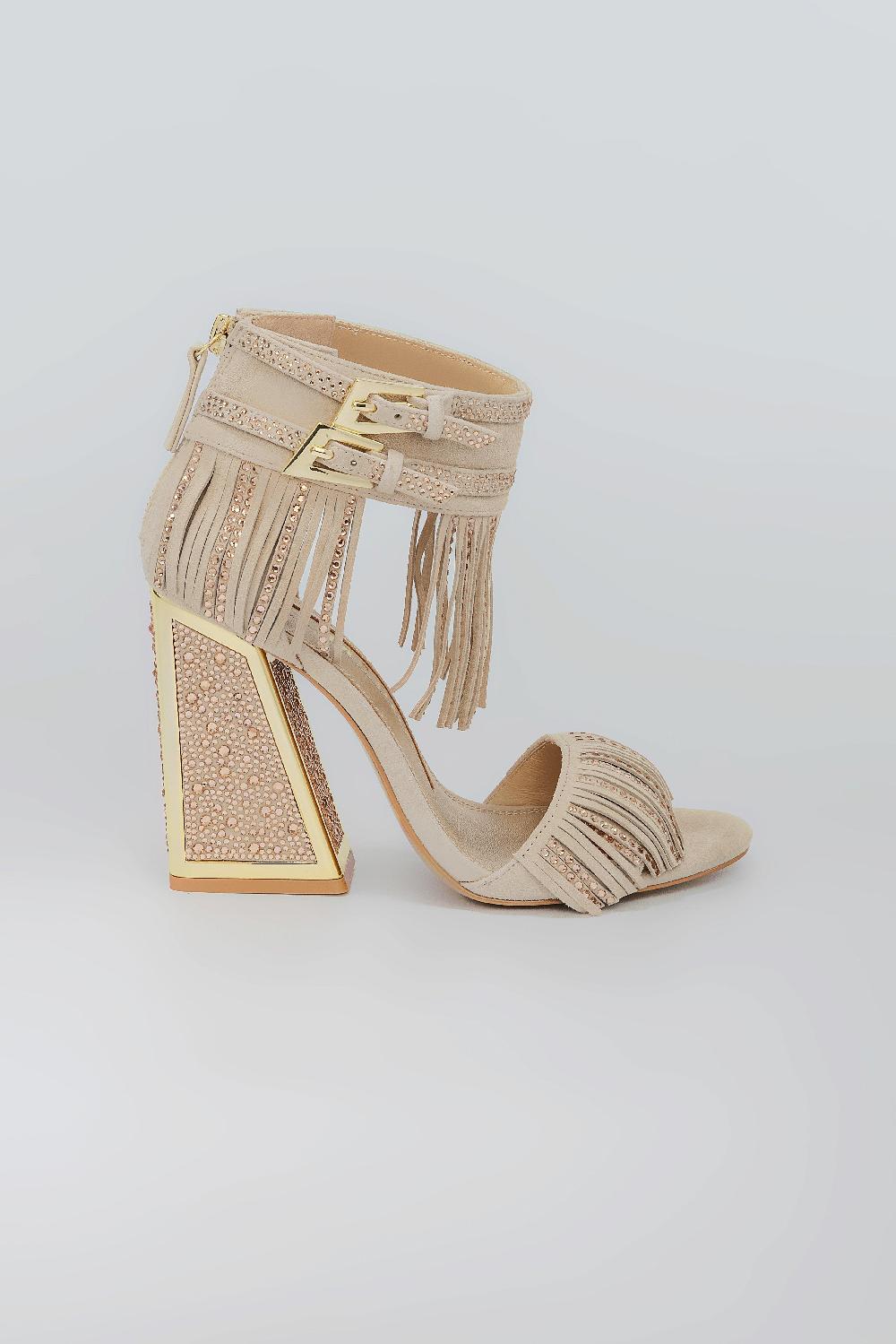 kat maconie Shalini Sandals SS25 BLOCK HEEL Beige