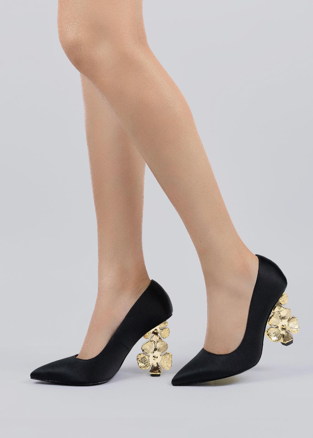 Kat Maconie Sonam Pumps SS25 SCULPTURAL HEEL Black