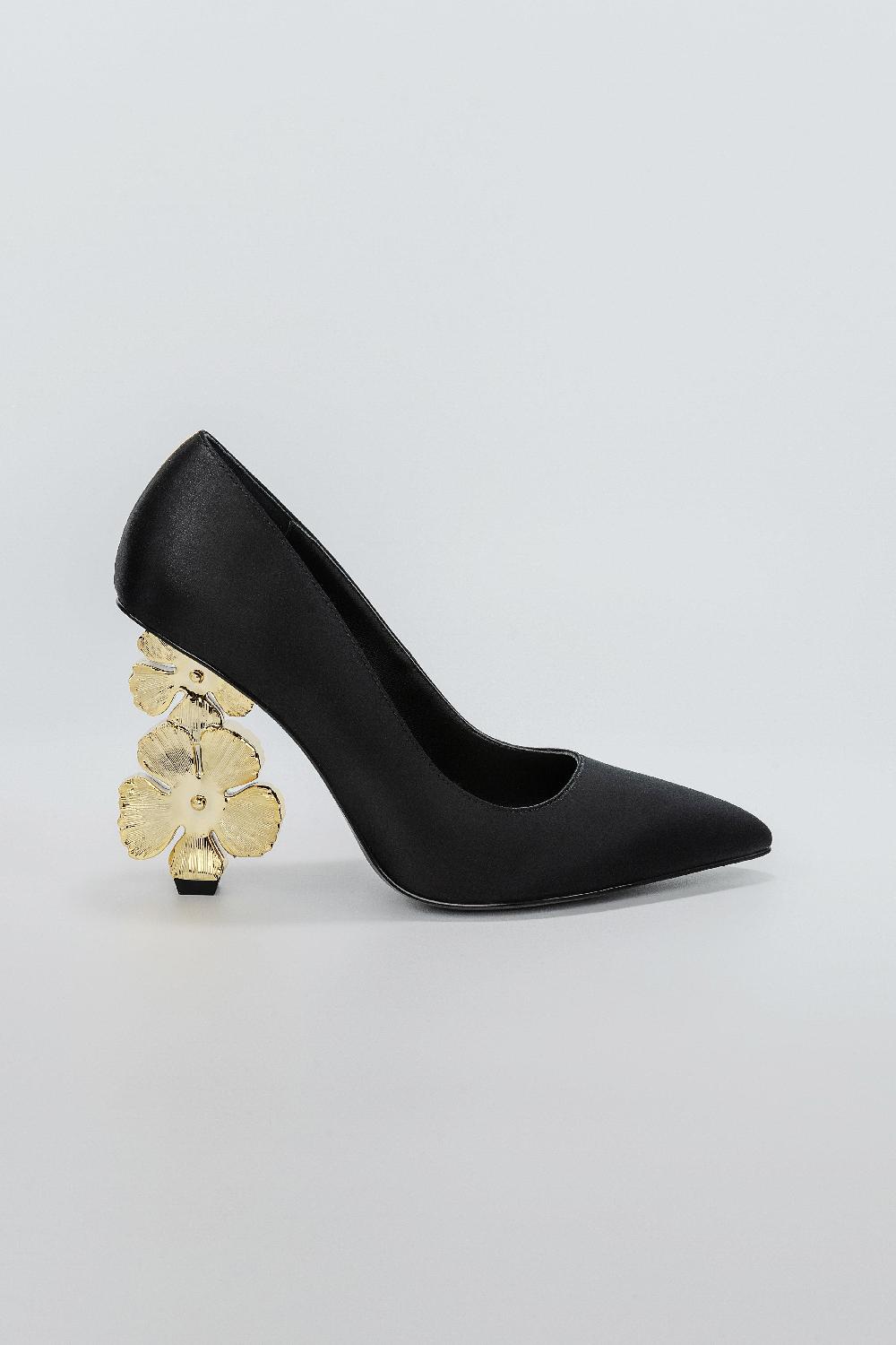 kat maconie Sonam Pumps SS25 SCULPTURAL HEEL Black