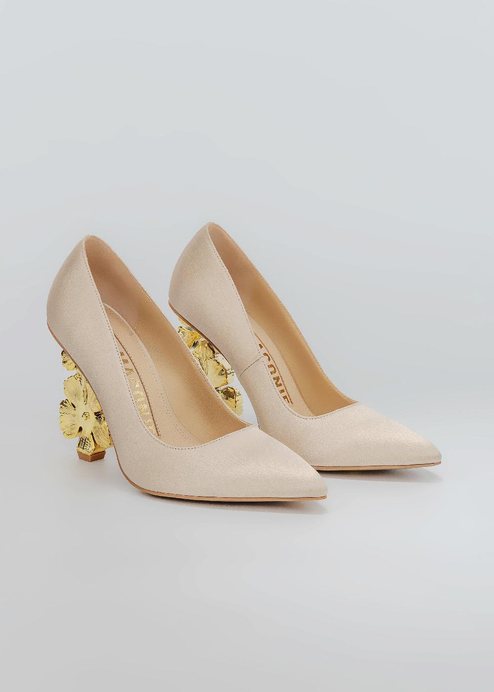 Kat Maconie Sonam Pumps SS25 SCULPTURAL HEEL Nude