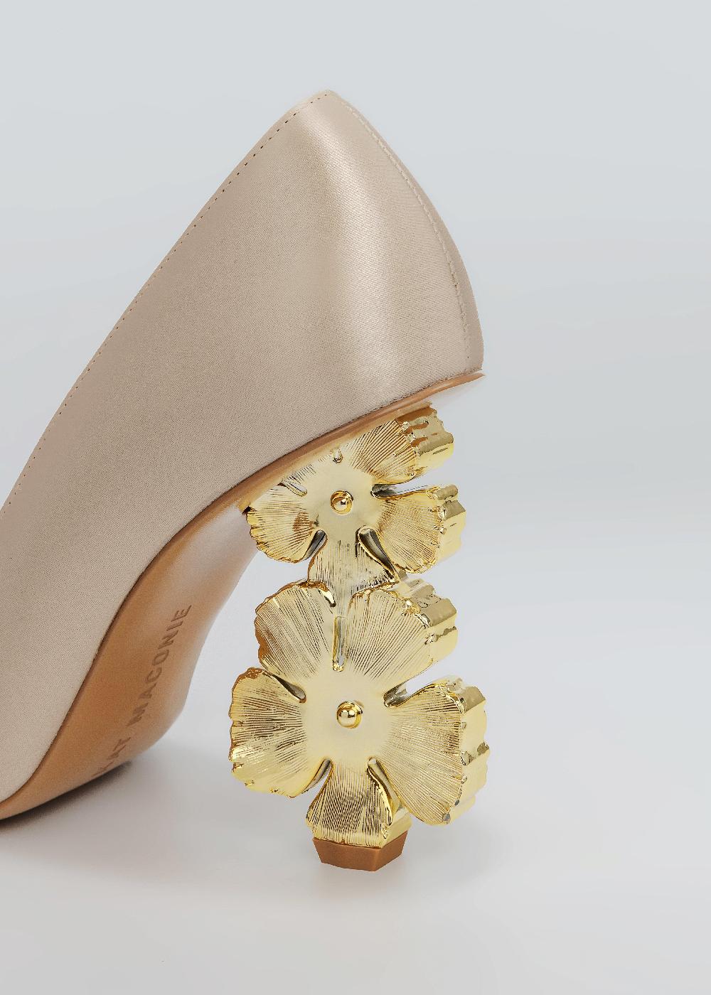 Kat Maconie Sonam Pumps SS25 SCULPTURAL HEEL Nude