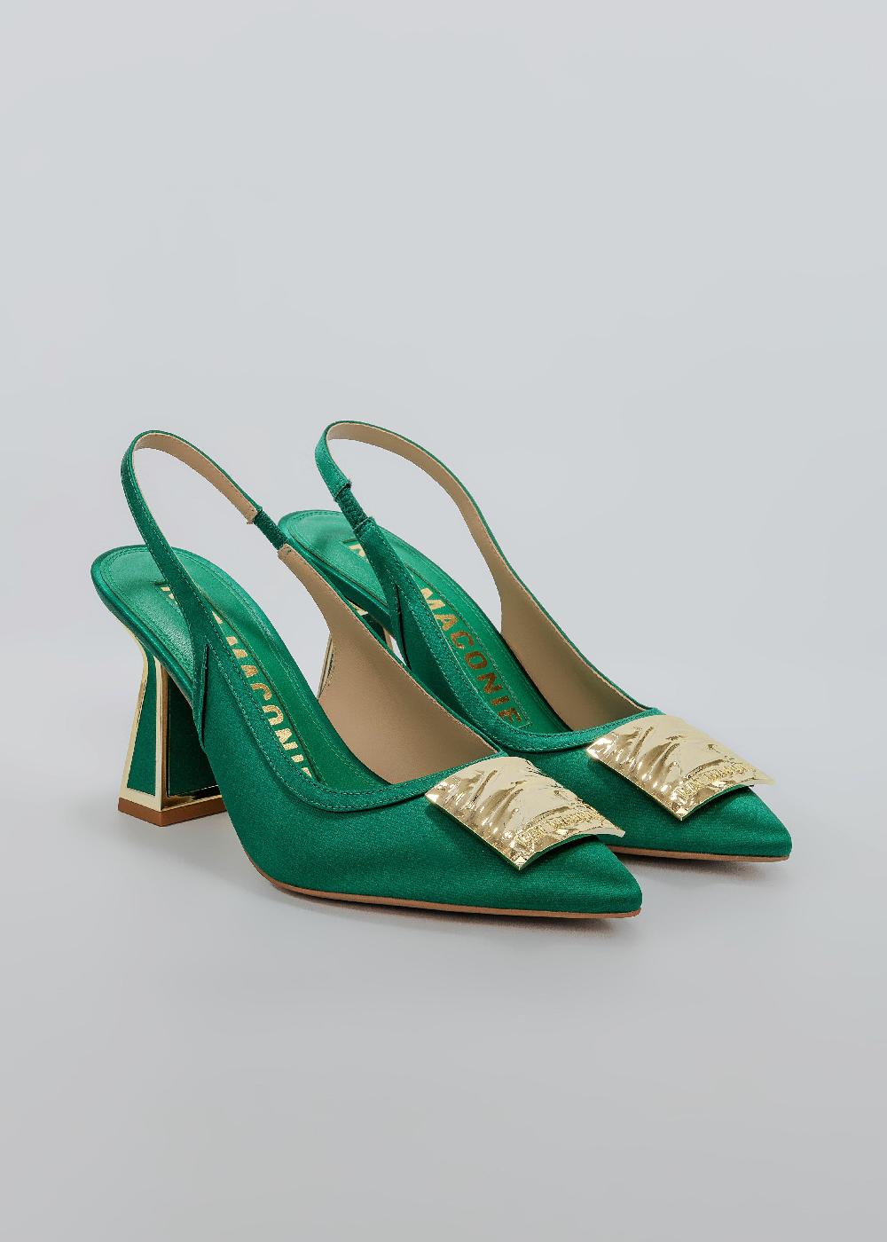 Kat Maconie Katia Pumps SS25 MID HOURGLASS HEEL Emerald