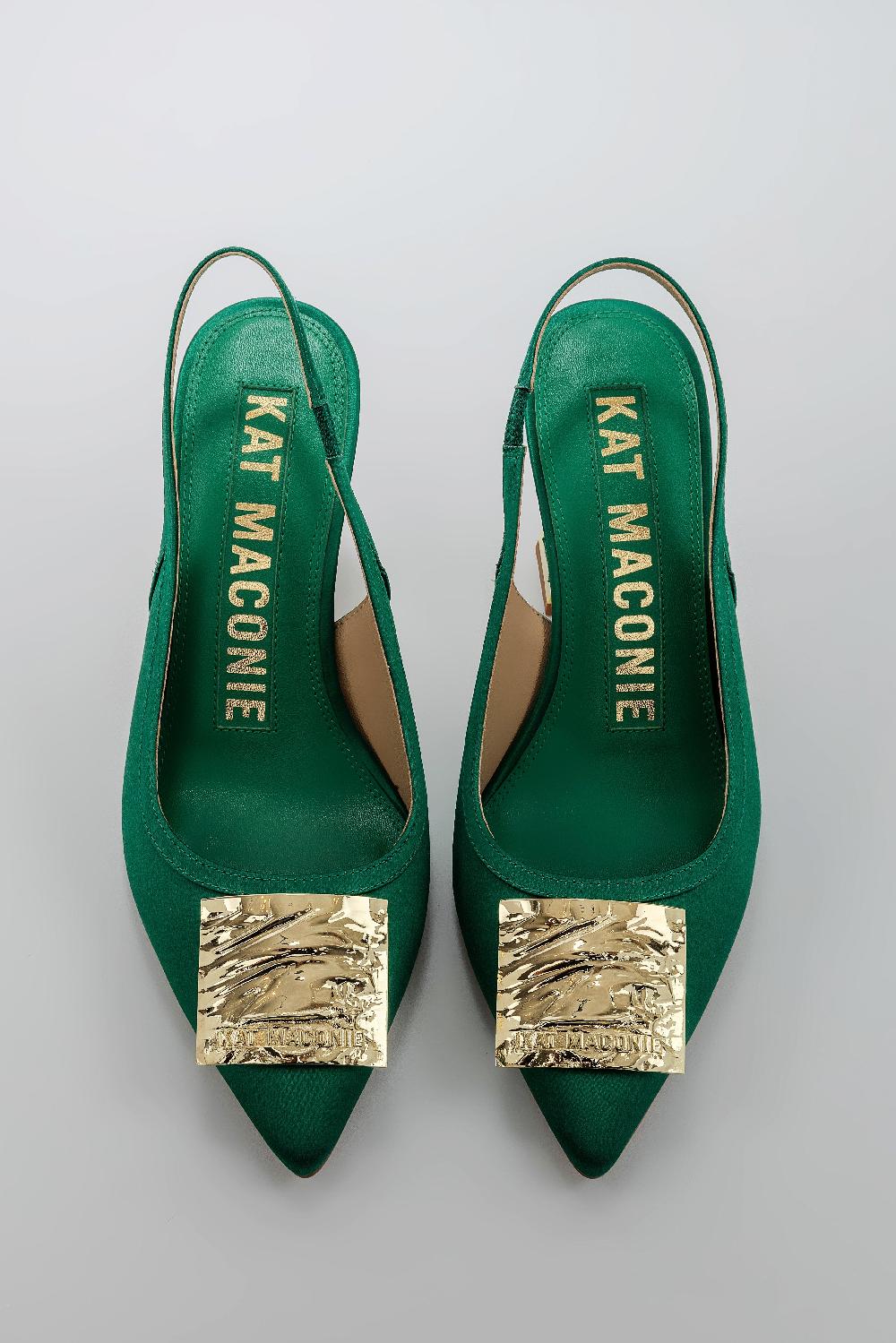 Kat Maconie Katia Pumps SS25 MID HOURGLASS HEEL Emerald