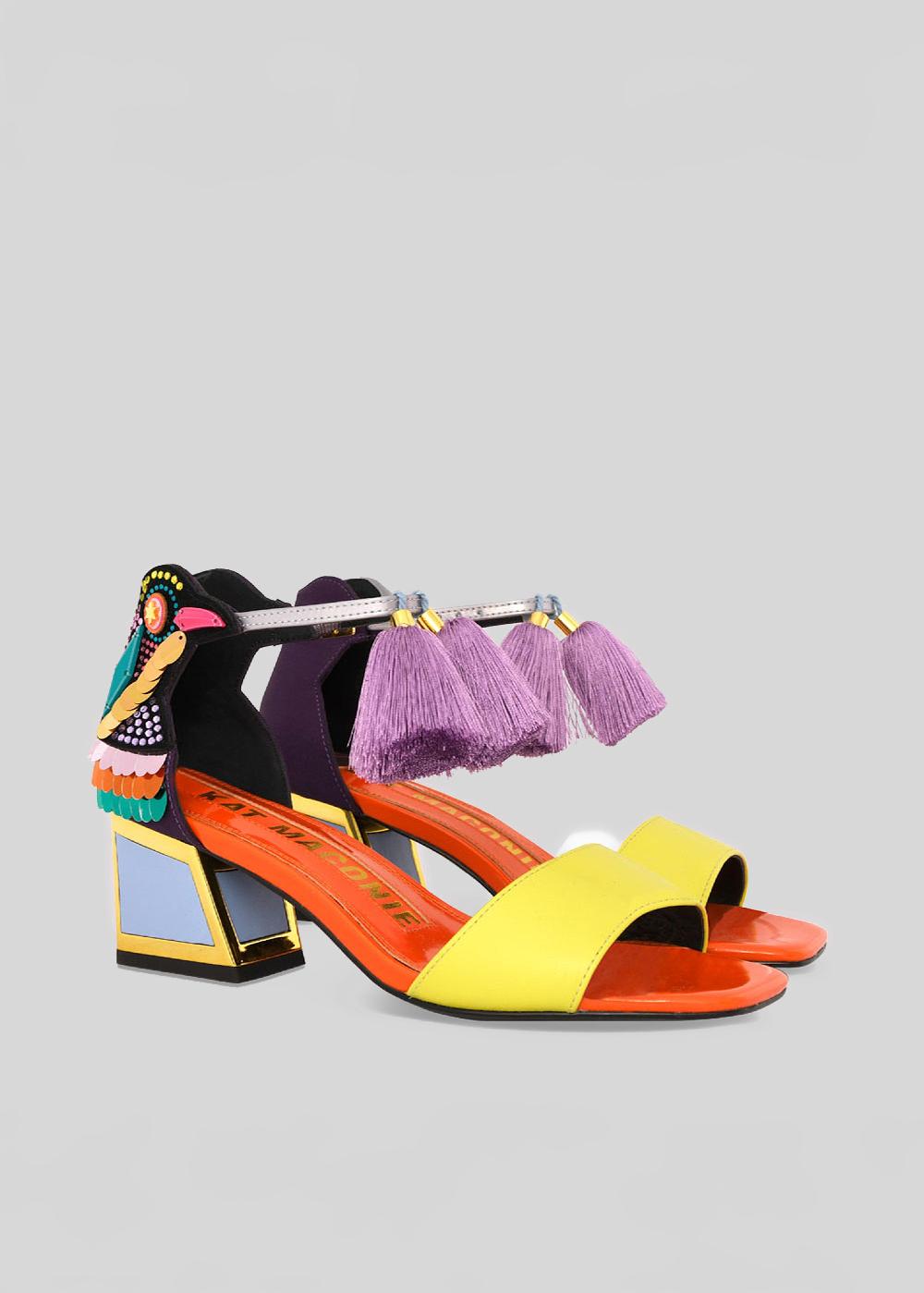 Kat Maconie Kay Sandals AW23 MID KICKER HEEL SANDALS Blackcurrant