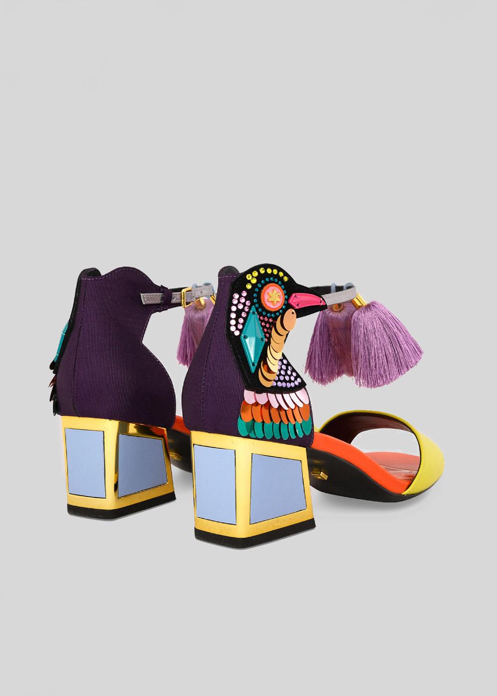 Kat Maconie Kay Sandals AW23 MID KICKER HEEL SANDALS Blackcurrant