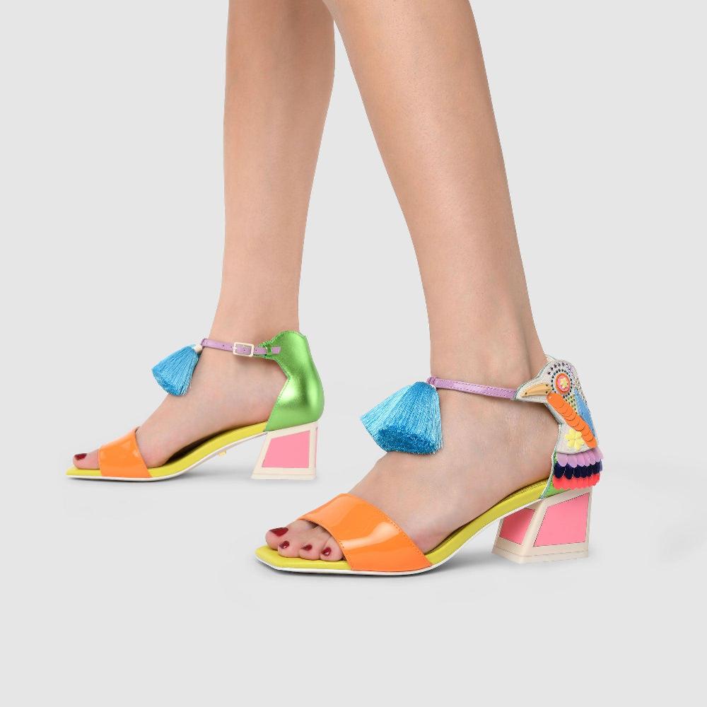 Kat Maconie Kay Sandals PF23 FRAME KICKER HEEL Liquid Lime/Lava