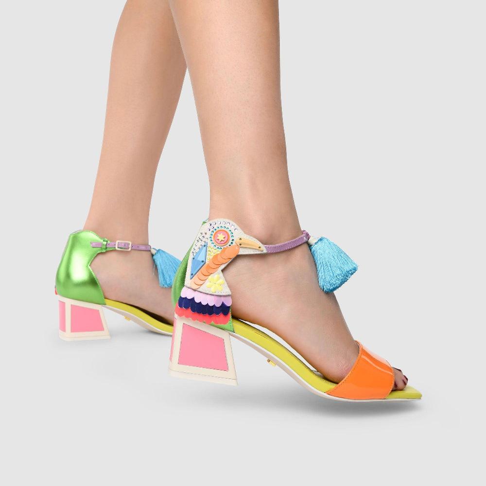 Kat Maconie Kay Sandals PF23 FRAME KICKER HEEL Liquid Lime/Lava