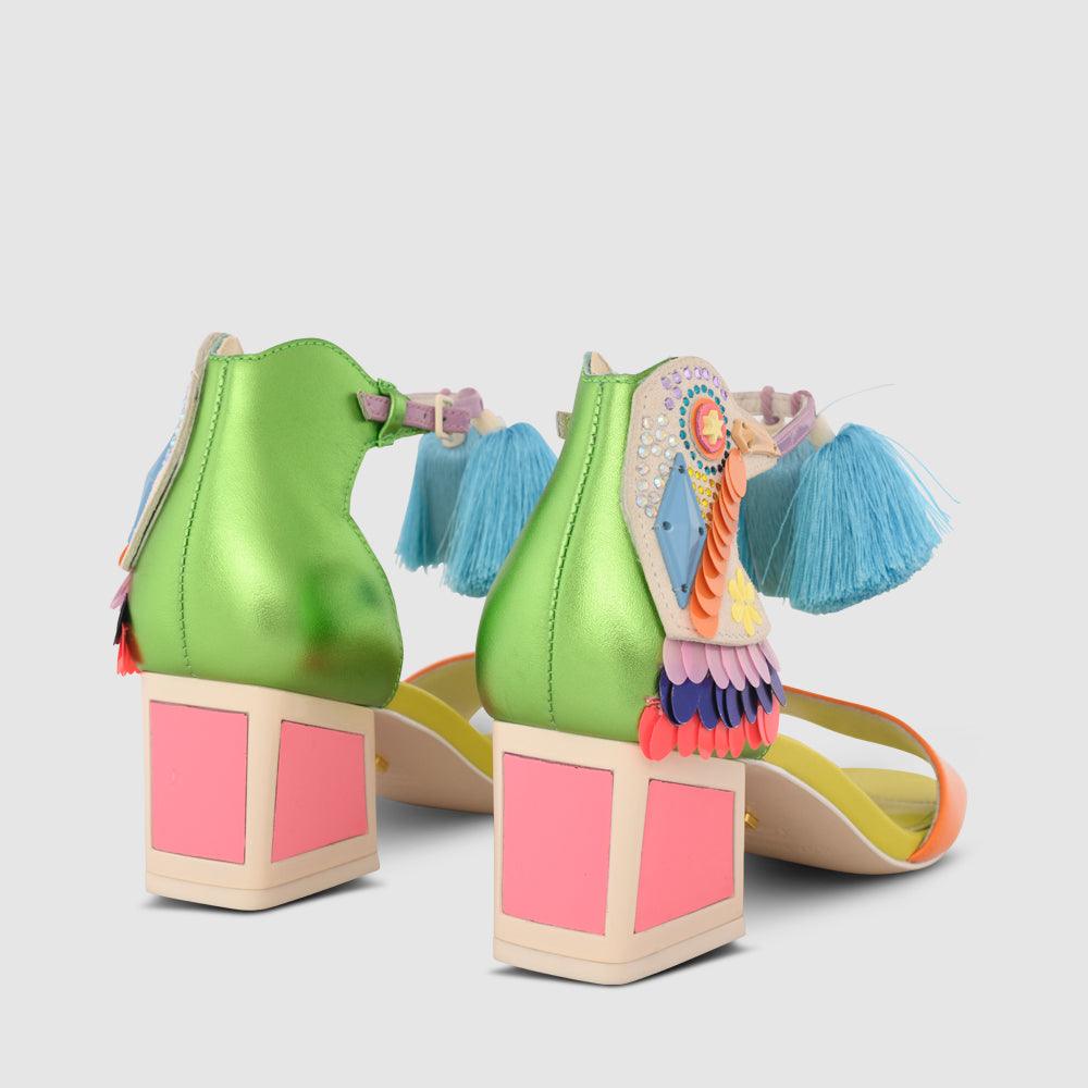 Kat Maconie Kay Sandals PF23 FRAME KICKER HEEL Liquid Lime/Lava