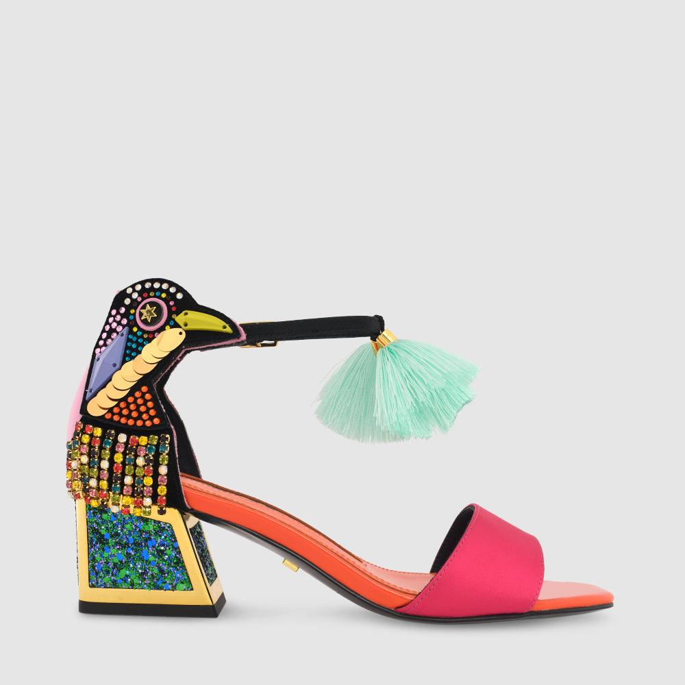 kat maconie Kay Sandals RS23 MID KICKER HEEL Verdi Green/Multi