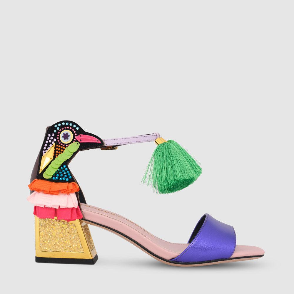 kat maconie Kay Sandals RS24 MID KICKER HEEL SANDAL Raw Cacao/Techno Plum