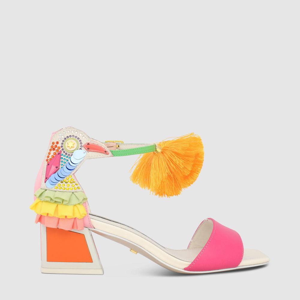 kat maconie Kay Sandals SS23 KICKER HEEL SANDALS Spritz Orange/Multi