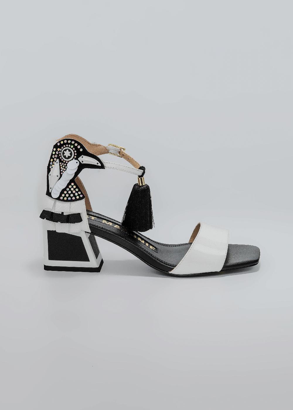 kat maconie Kay Sandals SS25 LOW BLOCK HEEL Monochrome
