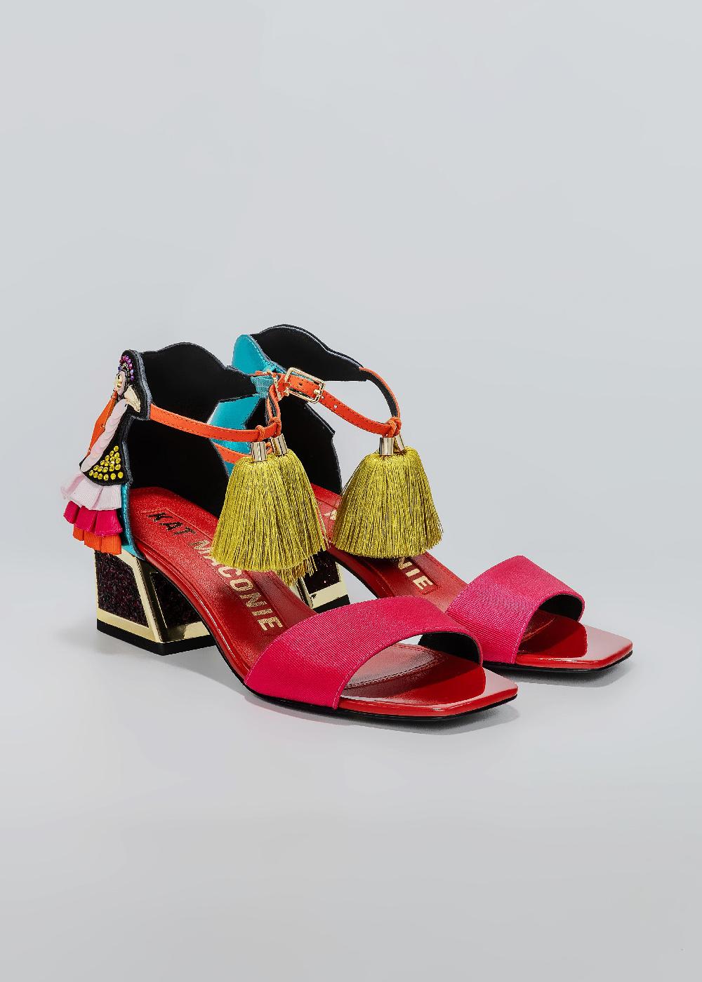 Kat Maconie Kay Sandals SS25 LOW BLOCK HEEL Scuba/Merlot