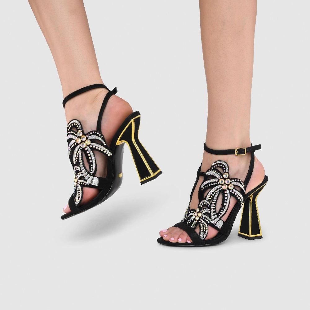 Kat Maconie Kiawa Sandals SS23 HOURGLASS HEEL SANDALS Black