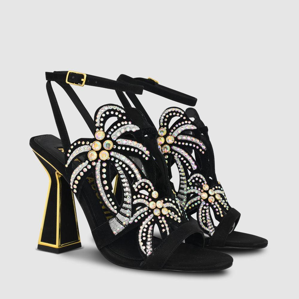 Kat Maconie Kiawa Sandals SS23 HOURGLASS HEEL SANDALS Black