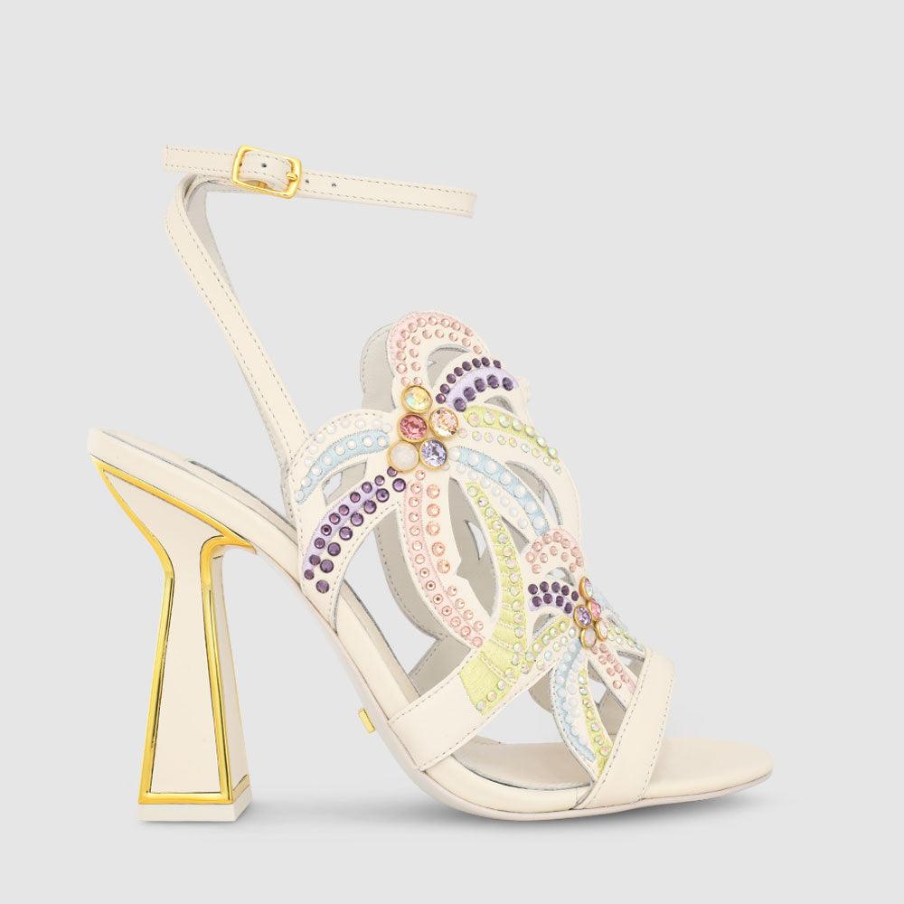 kat maconie Kiawa Sandals SS23 HOURGLASS HEEL SANDALS Coconut Cream