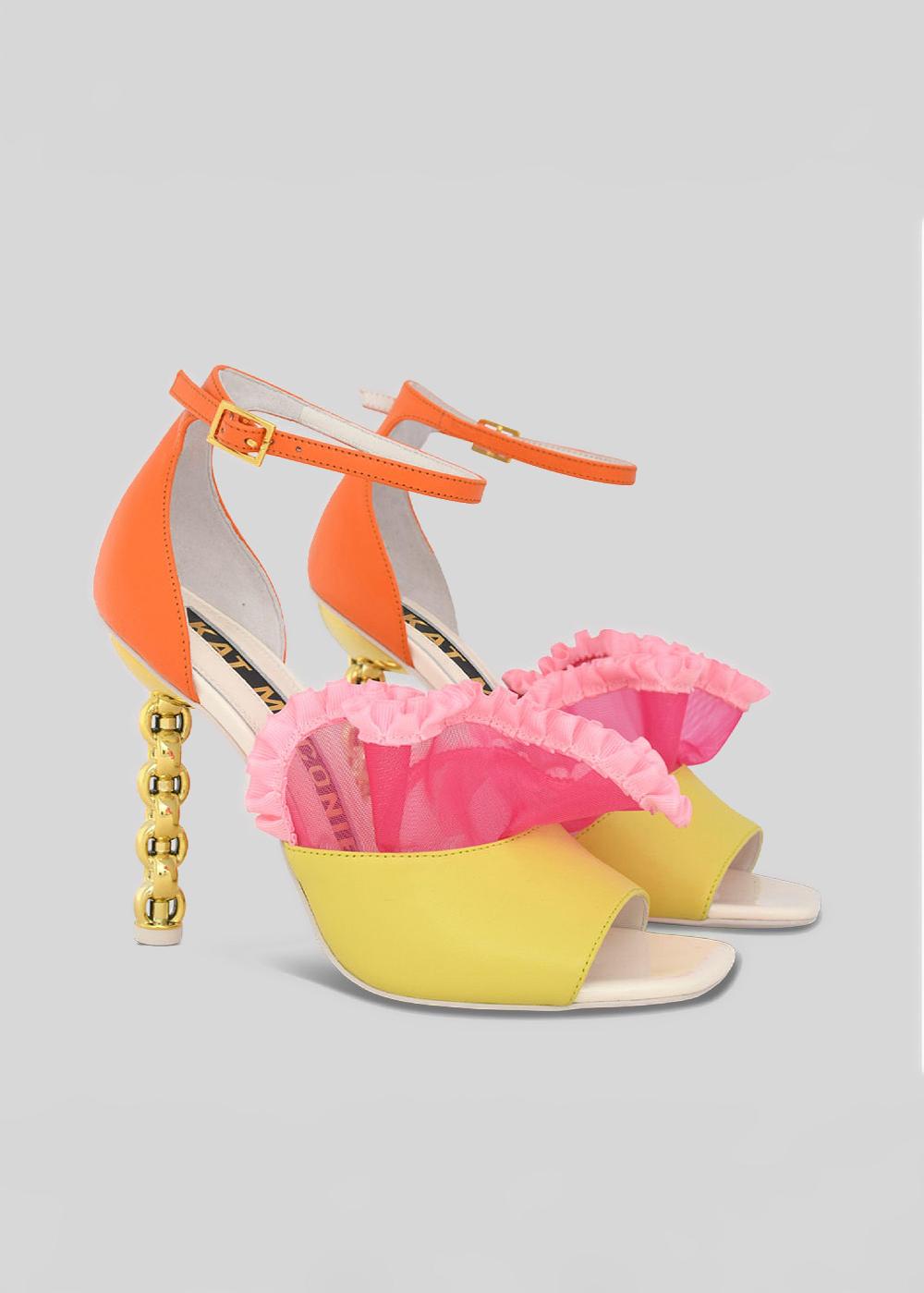 Kat Maconie Kleo Sandals SS23 CHILETTO SANDALS Lime Punch