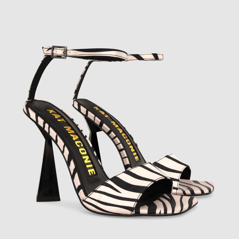 Kat Maconie Kriti Sandals AW23 SHARD HEEL SANDAL Almond Zebra