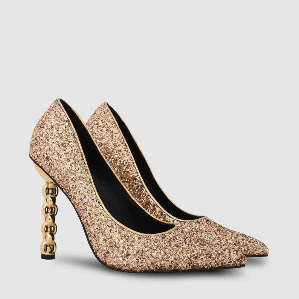 Kat Maconie Lydia Pumps RS23 STILETTO CHAIN HEEL Gold