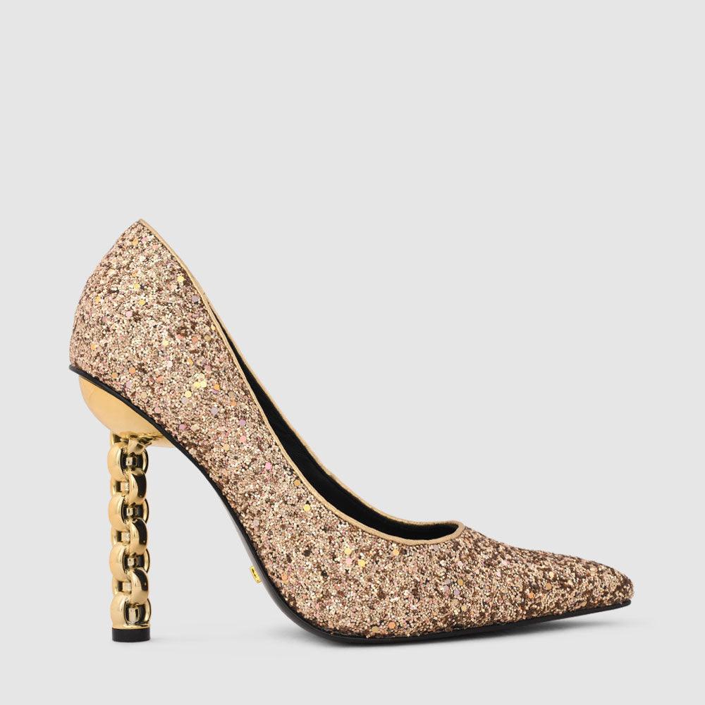 kat maconie Lydia Pumps RS23 STILETTO CHAIN HEEL Gold