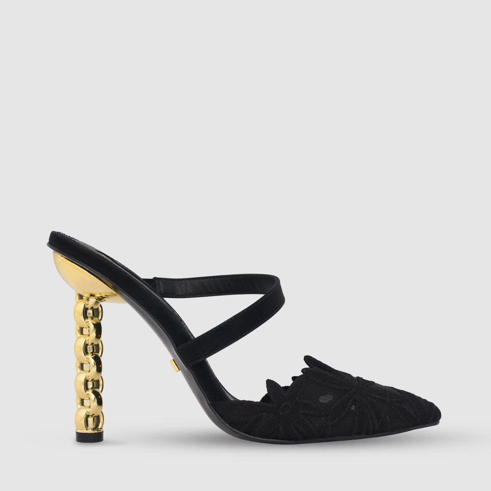kat maconie Maddy Pumps PF23 STILETTO CHAIN HEEL Black