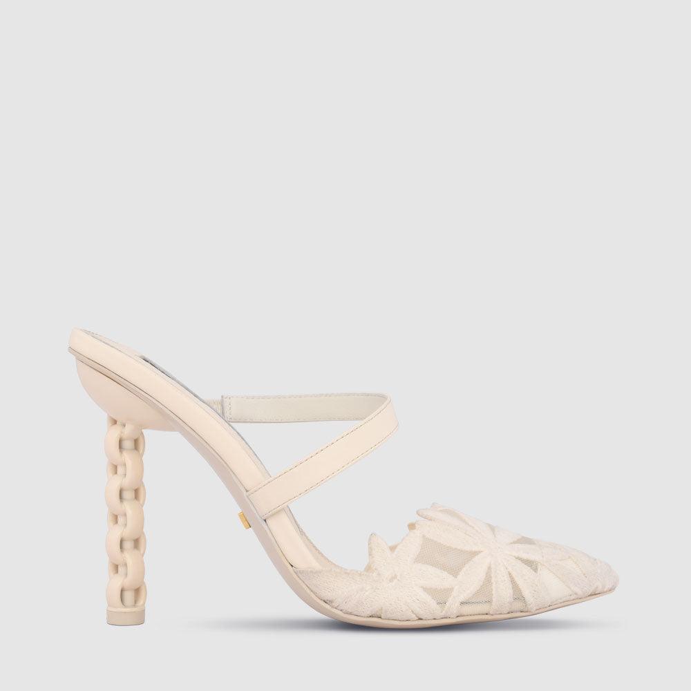 kat maconie Maddy Pumps PF23 STILETTO CHAIN HEEL Coconut Cream